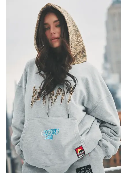 Sabbi Be Happy Leopard Hoodie