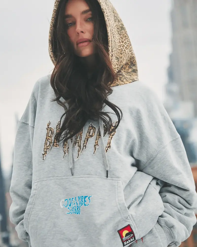 Sabbi Be Happy Leopard Hoodie