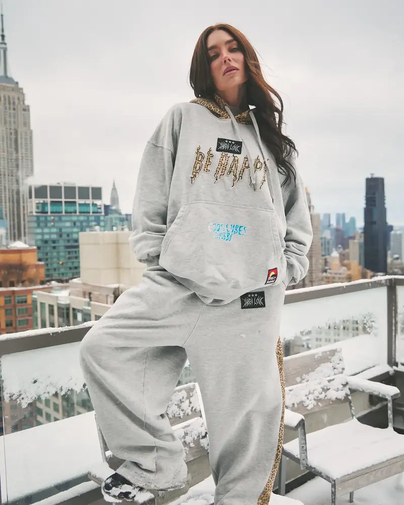 Sabbi Be Happy Leopard Hoodie