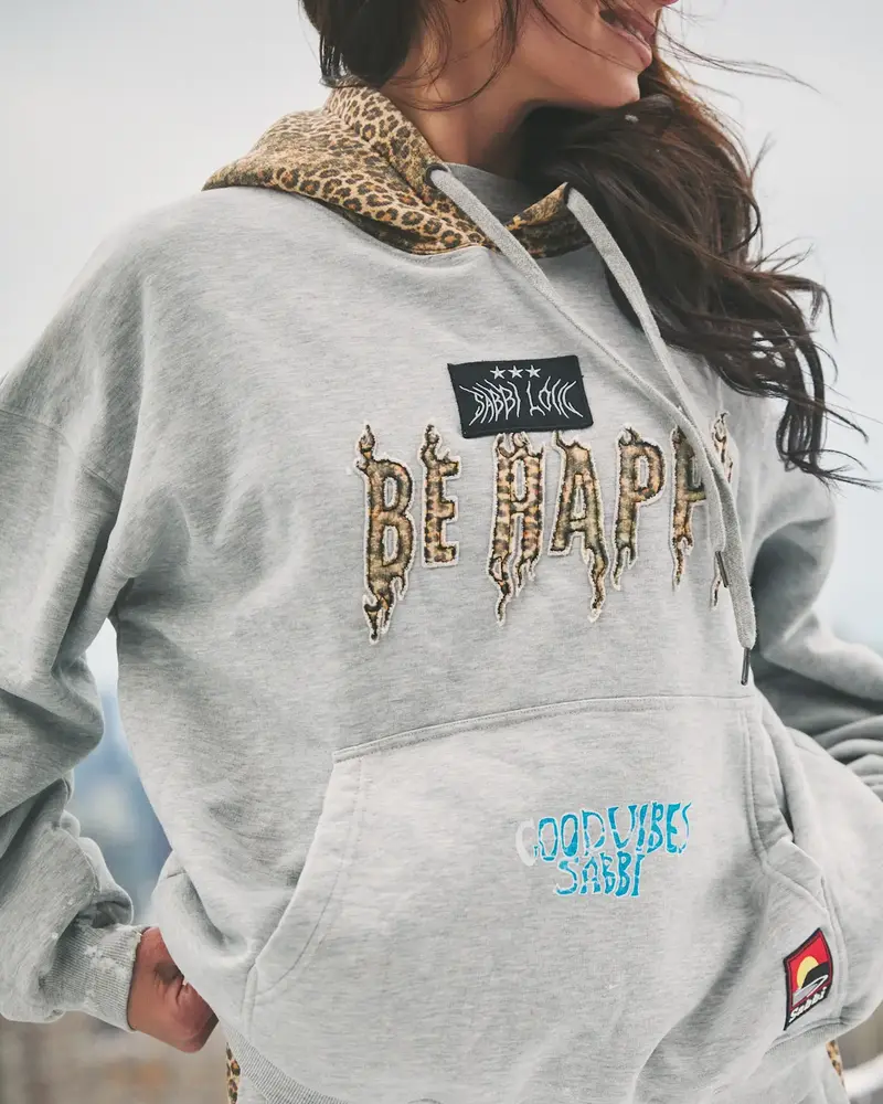 Sabbi Be Happy Leopard Hoodie