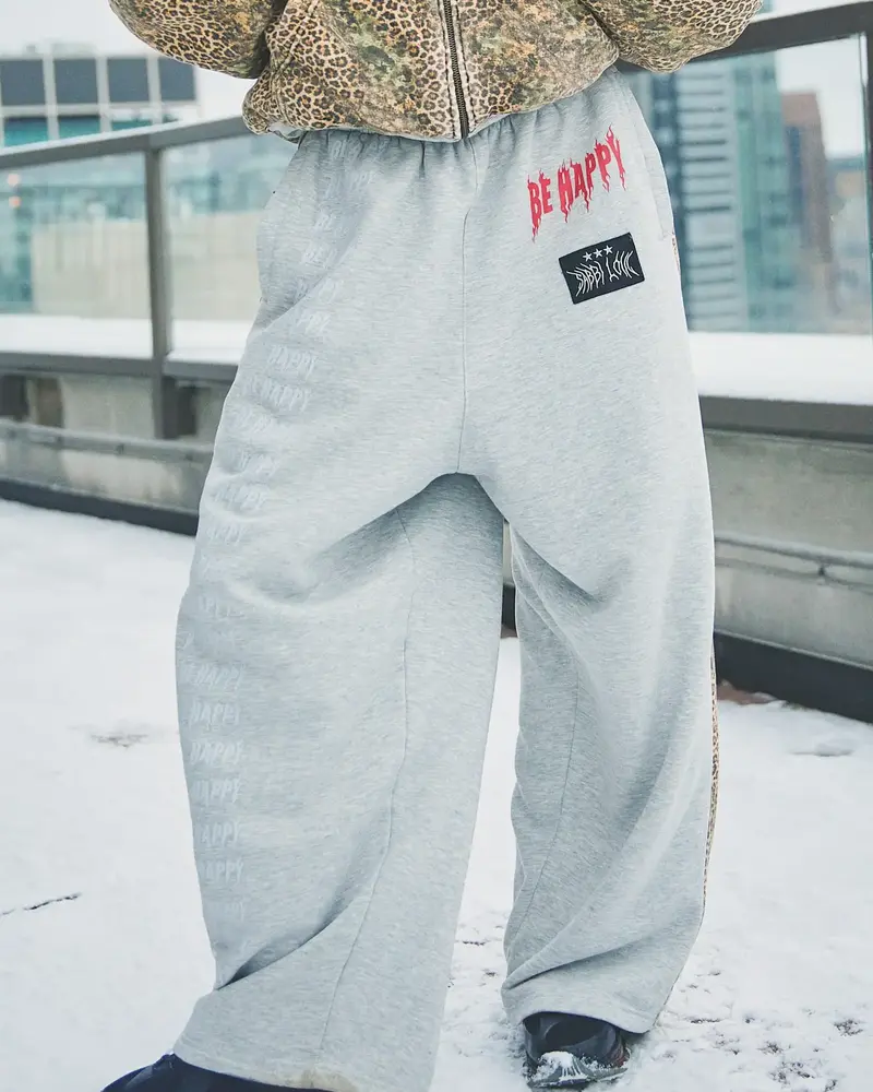 Sabbi Be Happy Wide Leg Sweat Pants | Leopard