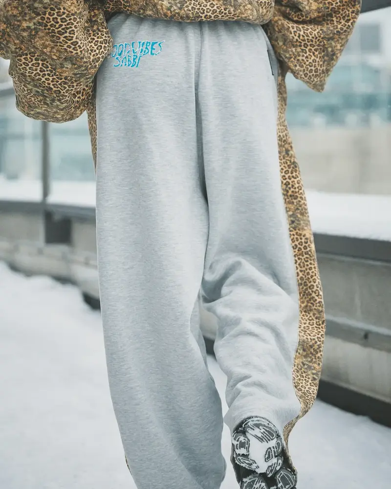 Sabbi Be Happy Wide Leg Sweat Pants | Leopard