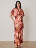 Cornnal Lace Blouson Maxi Dress