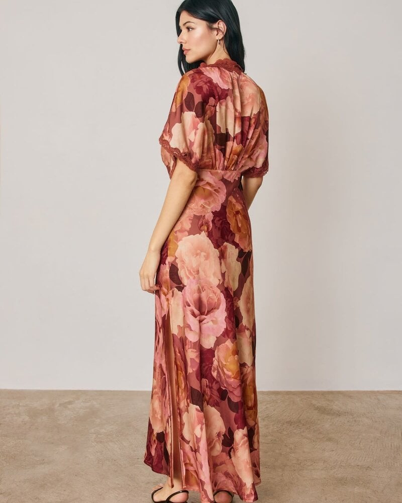 Cornnal Lace Blouson Maxi Dress