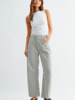 Just Black Denim Raw Hem Barrel Jean | Olive Stripe