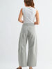 Just Black Denim Raw Hem Barrel Jean | Olive Stripe