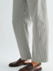 Just Black Denim Raw Hem Barrel Jean | Olive Stripe
