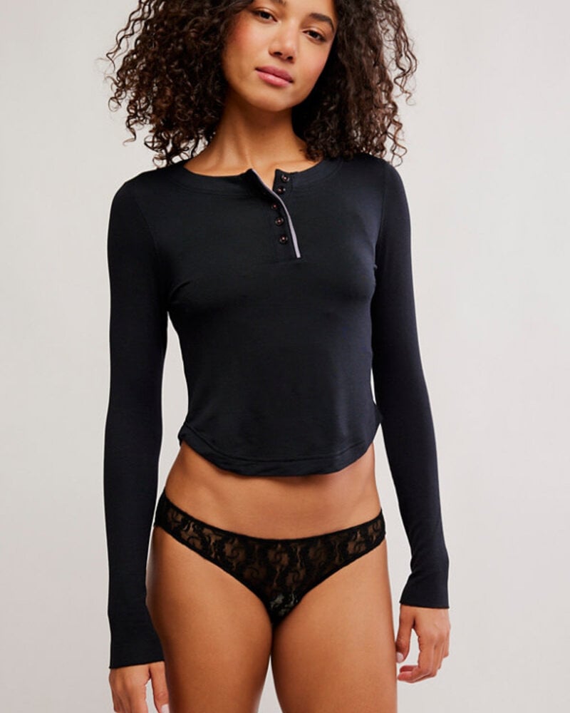 Free People Dream State Henley | Black