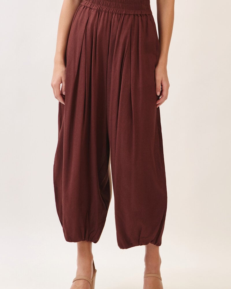 Bolton Linen Balloon Pants | Brown