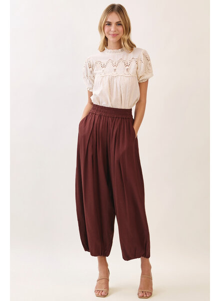 Bolton Linen Balloon Pants | Brown