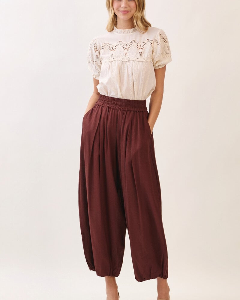 Bolton Linen Balloon Pants | Brown