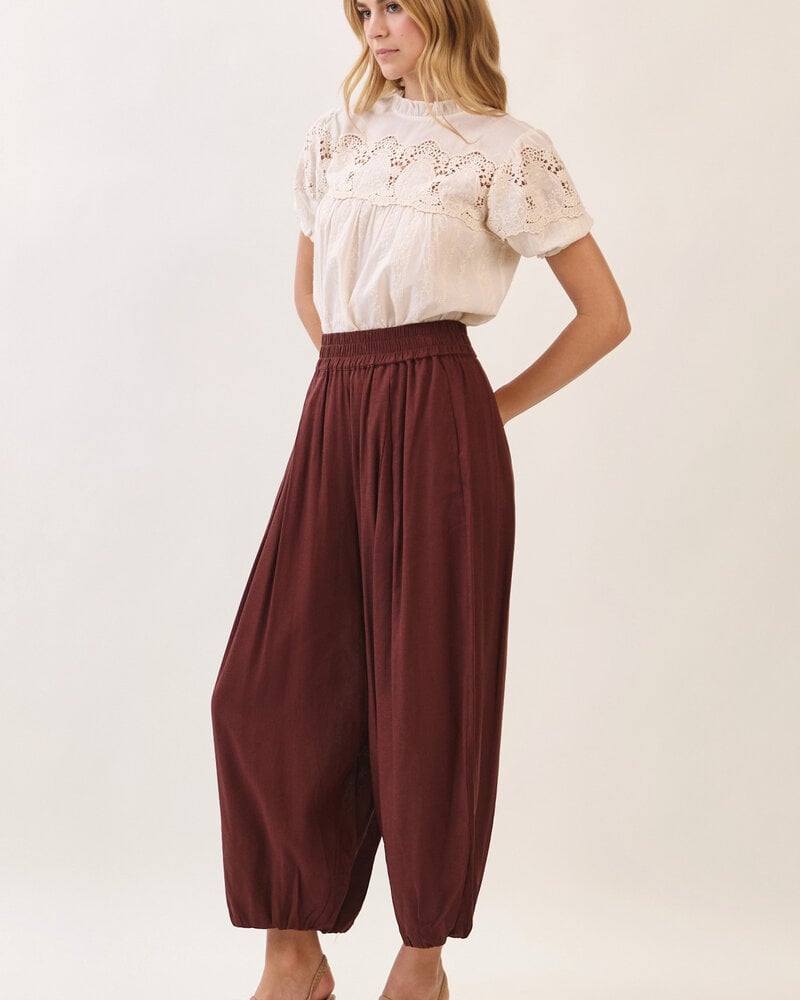 Bolton Linen Balloon Pants | Brown