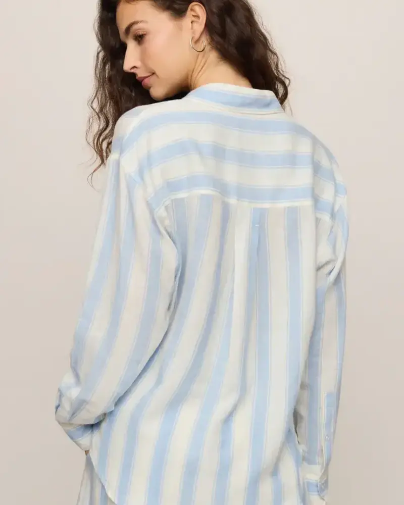 Z Supply Perfect Striped Linen Button Up | Skyline