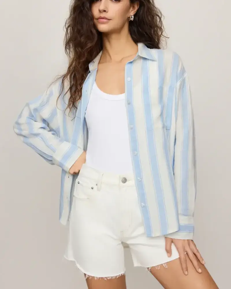 Z Supply Perfect Striped Linen Button Up | Skyline