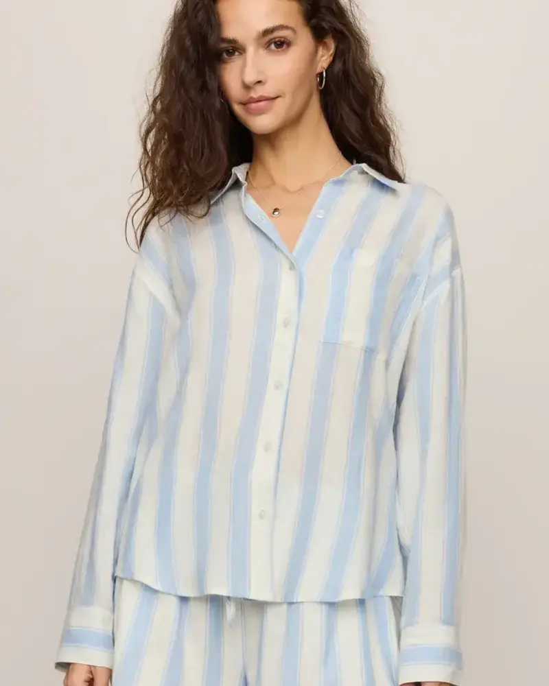 Z Supply Perfect Striped Linen Button Up | Skyline