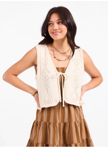 Junie Pointelle Sweater Vest
