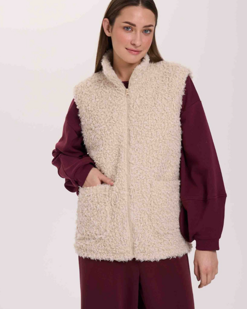 Teddy Sherpa Vest | Biege