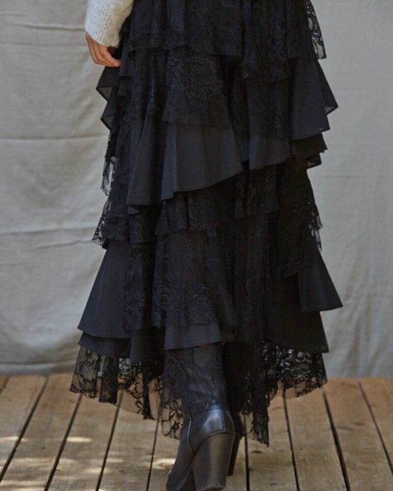 Lacy Tiered Maxi Skirt