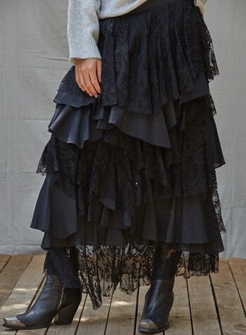 Lacy Tiered Maxi Skirt
