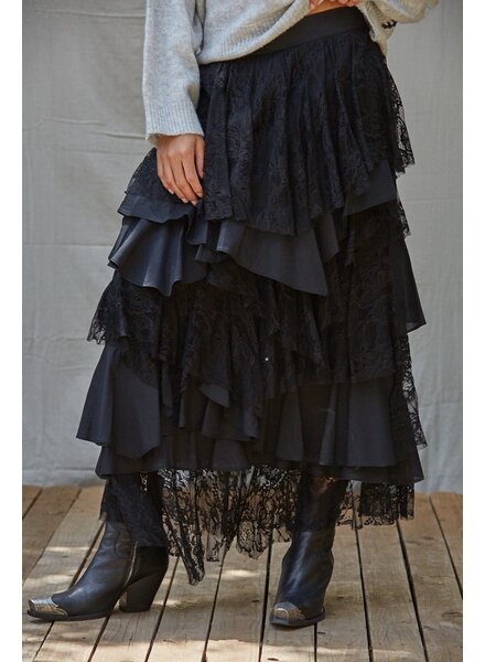 Lacy Tiered Maxi Skirt