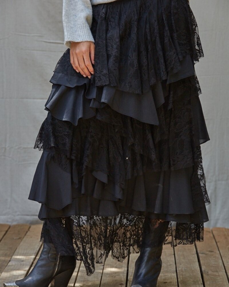 Lacy Tiered Maxi Skirt