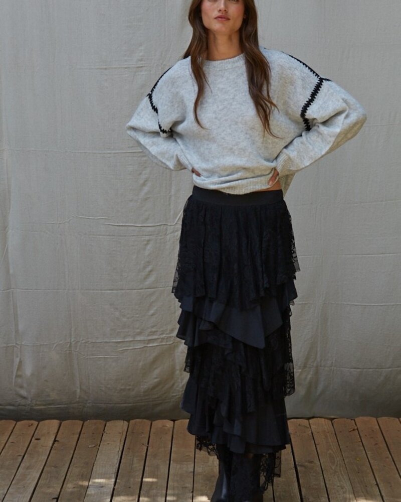 Lacy Tiered Maxi Skirt
