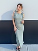 Camilia Solid Satin Midi Dress | Sage