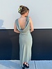 Camilia Solid Satin Midi Dress | Sage