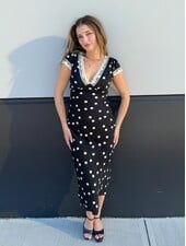 Parry Polka Dot Satin Dress