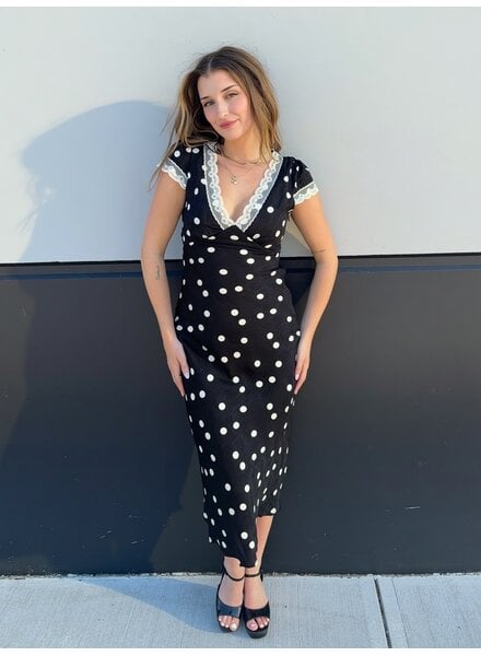 Parry Polka Dot Satin Dress