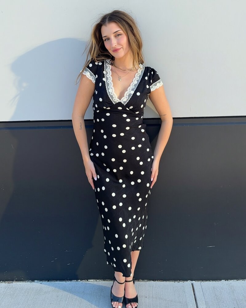 Parry Polka Dot Satin Dress