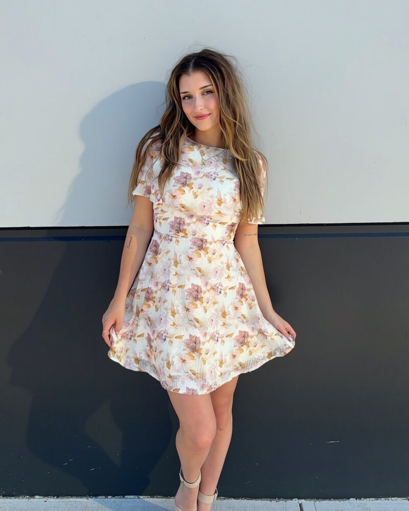 Catherine Floral Burnout Mini Dress