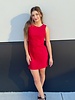 Minimal Satin Mini Dress | Red