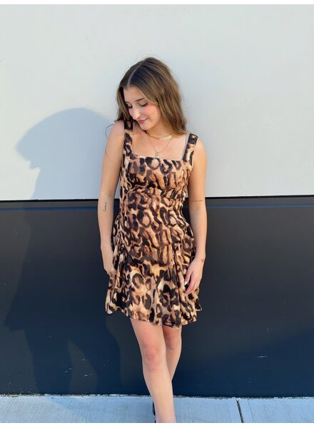 Organza Square Neck Mini Dress