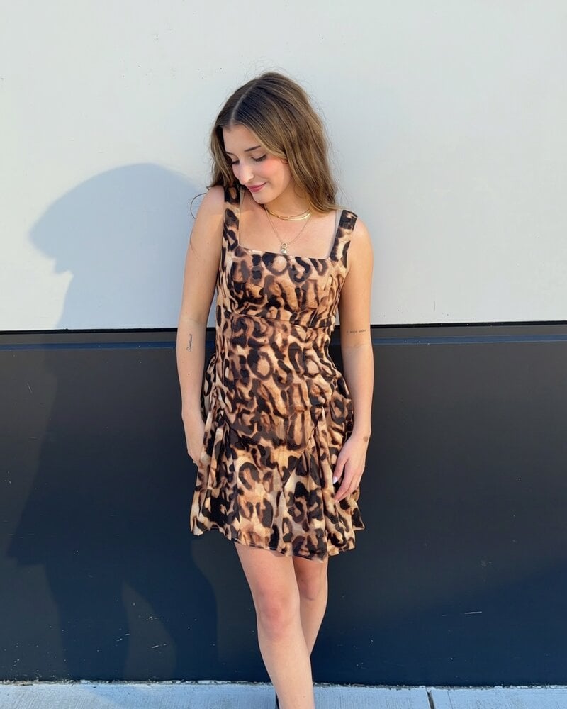 Organza Square Neck Mini Dress
