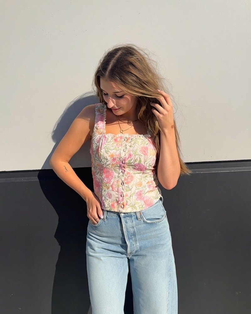 Floral Square Crop Top