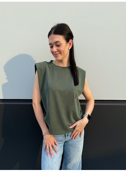 Collings Top With Shoulder Pads | Forest
