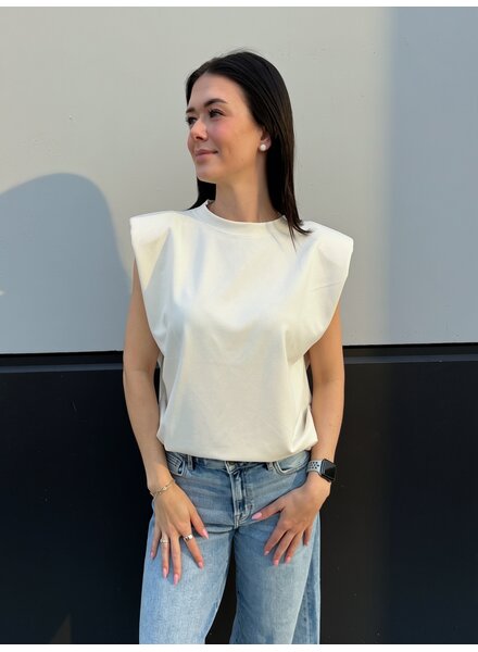 Collings Top With Shoulder Pads | Ivory
