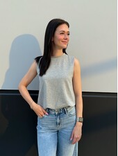 Lockie Bubble Hem Tank | Grey