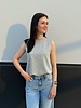 Lockie Bubble Hem Tank | Grey