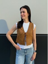Lucia Suede Vest Top