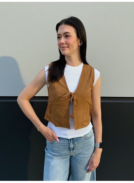 Lucia Suede Vest Top