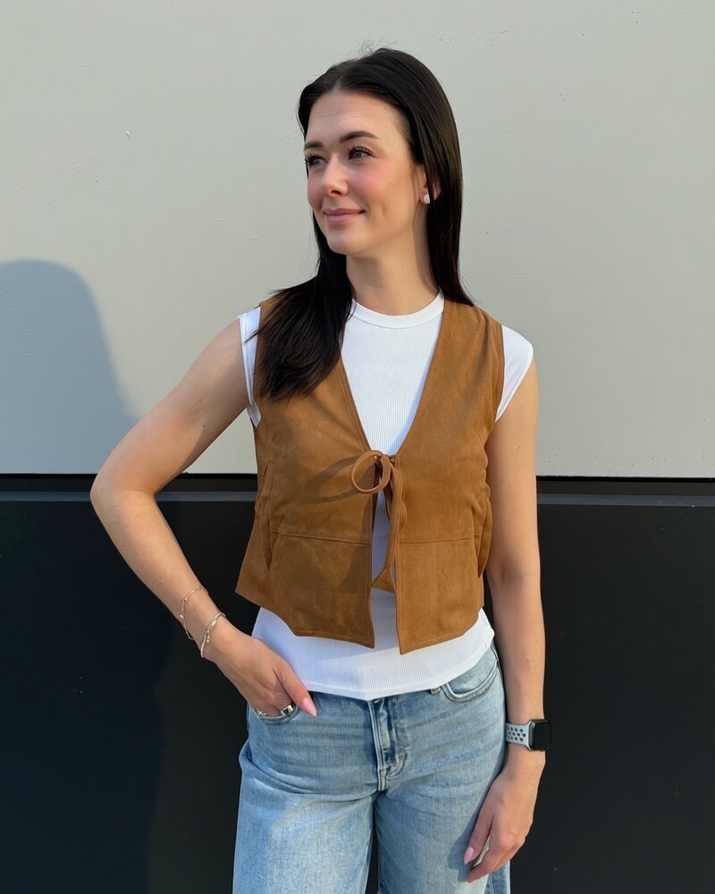 Lucia Suede Vest Top