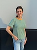 Soft Crew Neck Striped Tee | Green