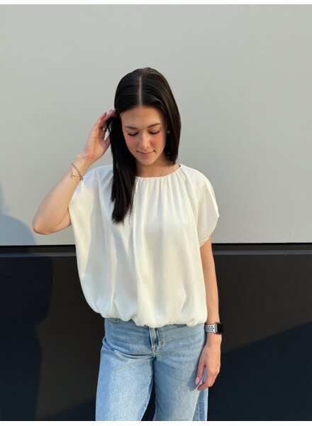Gathered Neck Bubble Blouse