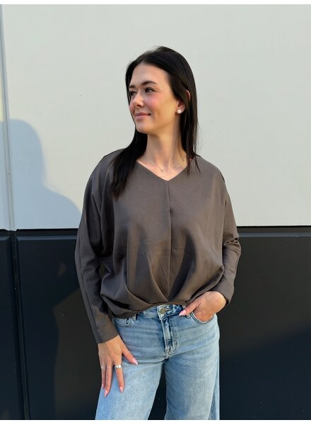Penny Pleated Long Sleeve | Grey