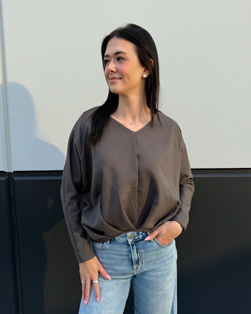 Penny Pleated Long Sleeve | Grey
