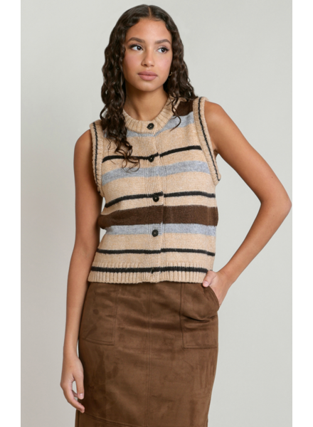 Astrid Stripe Knit Vest