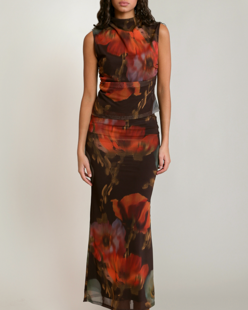 Victoria Mesh Floral Skirt