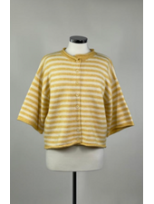 Tobi Knit Cardigan Stripe Top | Mustard